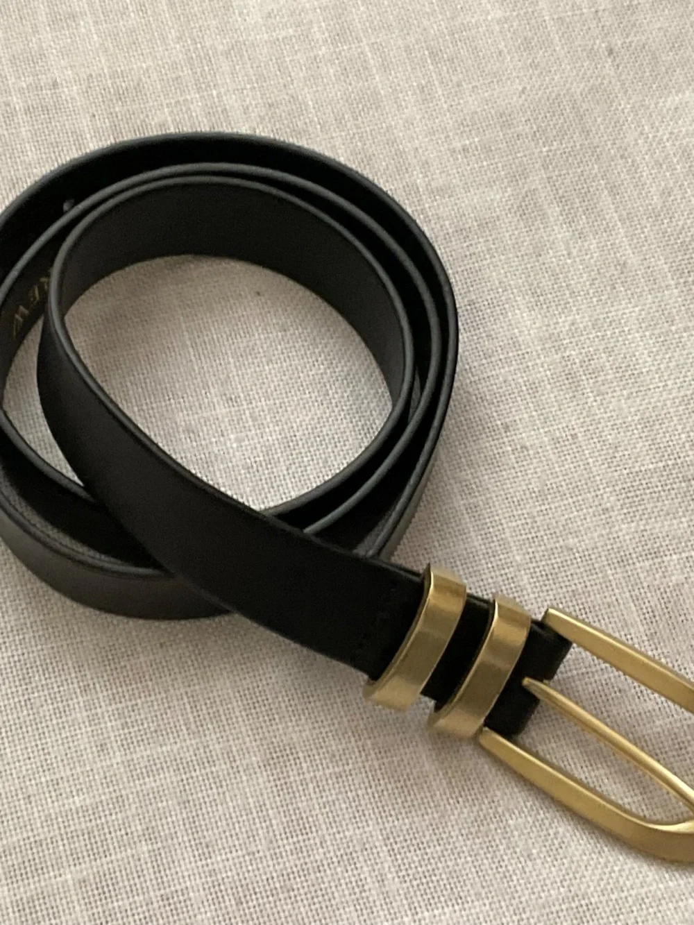 J.Crew Black Italian Leather Adjustable  Belt Size M